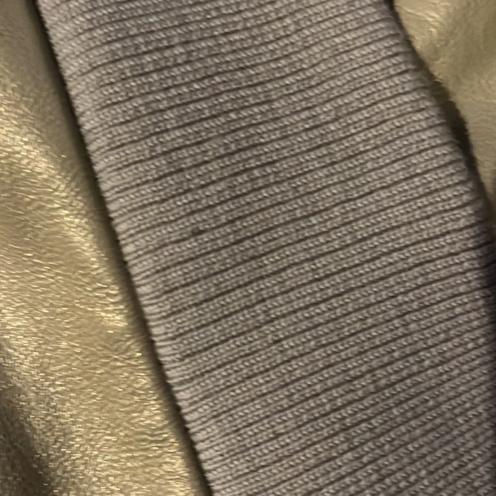 M Patmos Leather Merino Wool Open Front Jacket Metallic Gold Quiet Luxury XS - Picture 11 of 11